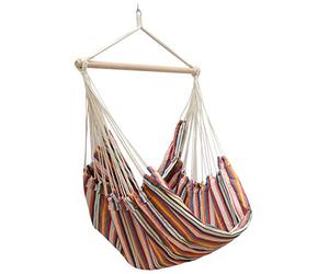 AMANKA XXL Siège Suspendu 185x130cm hamac pour s'asseoir Rayures Multicolores