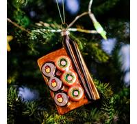 Amanman Décorations de Noël en verre soufflé à la main pour sapin, décorations de Noël amusantes en verre peint à la main