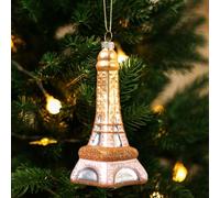Amanman Décorations de Noël en verre soufflé pour sapin de Noël - Tour Eiffel de Paris (or rose)