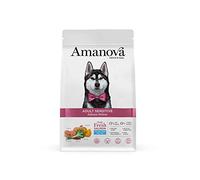 Amanova Croquettes pour Chiens Adultes de Taille Moyenne ou Grande à la Peau ou aux Cheveux sensibles au goût de Lapin - 100% Naturel, hypoallergénique et monoprotéique - sans céréales (10 Kg)