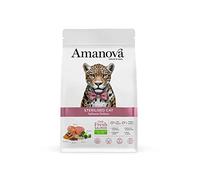 Amanova Super Premium Croquettes pour Chats stérilisés Saveur Saumon - 100% Naturel, hypoallergénique et monoprotéique - Cruelty Free (1,5 Kg)