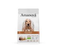 Amanova Super Premium Croquettes pour Chiens Adultes au goût Moyen Poulet - 100% Naturel, hypoallergénique et monoprotéique - Faible Grain - Cruelty Free (2 Kg)