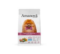 Amanova Super Premium Croquettes pour Chiens de Petite Race à la Peau Sensible et aux Cheveux au goût Saumon - 100% Naturel, hypoallergénique et monoprotéique - sans céréales - sans cruauté (2 Kg)