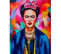 AMANSTOR Kit de peinture diamant 5D DIY pour adultes et enfants,Broderie Mosaïque Point de Croix Art,Image par numéros,Jouet parent-enfant,40×60cm,Frida Kahlo