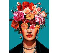 AMANSTOR Kit de peinture diamant 5D DIY pour adultes et enfants,Broderie Mosaïque Point de Croix Art,Image par numéros,Jouet parent-enfant,40×60cm,Frida Kahlo