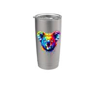 Amant De Koala Bear Koalas Splash Art Coloré Gobelet isotherme en acier inoxydable double paroi