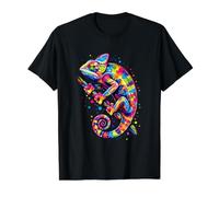 Amant de lézard caméléon coloré T-Shirt Graphique avec Valeur, Homme, Noir, M
