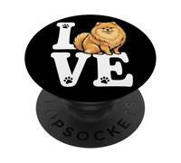 Amant De Poméranie Pom Dog Spitz Propriétaire De Chien PopSockets PopGrip Adhésif