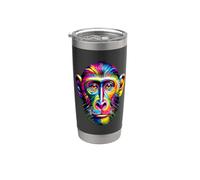 Amant De Singes Pop Art Coloré Singes Chimpanzés Singes Gobelet isotherme en acier inoxydable double paroi