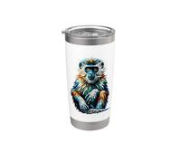 Amant De Singes Pop Art Coloré Singes Chimpanzés Singes Gobelet isotherme en acier inoxydable double paroi