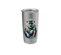 Amant De Singes Pop Art Coloré Singes Chimpanzés Singes Gobelet isotherme en acier inoxydable double paroi