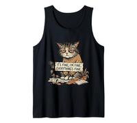 Amant des Chats drôle Sarcastique introverti Humour Totally Fine Mood Débardeur