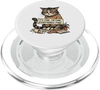 Amant des Chats drôle Sarcastique introverti Humour Totally Fine Mood PopSockets PopGrip pour MagSafe