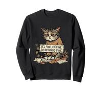 Amant des Chats drôle Sarcastique introverti Humour Totally Fine Mood Sweatshirt