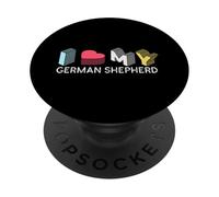 Amants alsaciens Amusants « I Love My German Shepherd » PopSockets PopGrip Adhésif