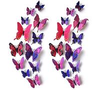 Amaonm® 24 pcs 3d Vivid spécial artisanal Lively Papillon Décor Art DIY Stickers muraux Stickers pour décoration de chambre d'enfant, DE SALLE DE BAIN Décor, bureau Décor Art mural, 3d, Maquettes 3d Décoration murale pour chambre d'enfant Chambre à coucher Salon Décor