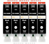 Amaprint 5 XL Cartouches Compatible avec Canon PGI 580 Noir PGBK pour Pixma TR7500 TR7550 TR8500 TR8550 TS6100 TS6150 TS6151 TS6300 TS6350 TS8100 TS8150 TS8151 TS8152 TS8350 TS9150