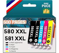Amaprint 580 581 Cartouches compatibles avec Canon 580XXL 581XXL pour TR8550 TS705 TS705a TS6350 TS6350a TS6351 TS6351a TS6300 TS9550 Multipack 5 Cartouches d'encre