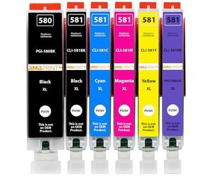 Amaprint 580 581 Cartouches compatibles avec Canon PGI-580 XXL CLI-581 XXL pour avec Photo Bleu Pixma TS8150 TS8250 TS8350 TS8350a TS8351 TS8351a TS8352 TS8352a Multipack 6 Cartouches d'encre