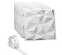 AMARA DECO - 15 Pièces Panneau Mural Decoratif 3D 30x30cm avec Ruban Adhésif Double Face - Panneaux Acoustiques Muraux Résistants à la Chaleur et Faciles à Nettoyer