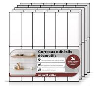 AMARA DECO - 20 Pièces Carrelage Adhésif Mural Salle de Bain & Cuisine 30x30cm. Crédence Adhésive pour Cuisine, Effet Carrelage Authentique 3D, Résistant à la Chaleur et Facile à Nettoyer.