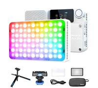Amaran Ace 25c RGBWW Kit d'éclairage vidéo LED CCT 2300K-10000K CRI 95+ TLCI 95+ prend en charge le contrôle par application avec grille de contrôle magnétique et mini trépied (blanc)