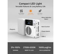 Amaran Ace 25X Lumière Led Bi-Color, 32W Lumière Vidéo On-Camera, 2700K-6500K, 6320 Lux @ 0,5M, Charge Rapide Usb-C, Montage Magnétique, 9 Effets Lumineux, Contrôle Via App Amaran Sans Fil -[Z4038]