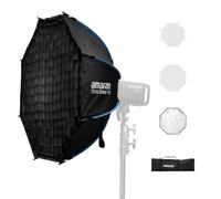 Amaran Octa Dome 90 Softbox Octogonale à Monture Bowens, Modificateur de Lumière à Installation Rapide avec Diffusion & Grille pour Portraits & Interviews en Studio, Portable avec Sac