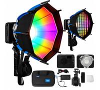 Amaran Ray 120c Lumière Vidéo LED RGB 120W COB Studio Support Bowens IP54 | Softbox Octa Dome 30, USB-C PD, App/NFC, CCT 1800-20000K, OmniColor, 6850 Lux, pour YouTube, Vlog, Streaming, Mariages