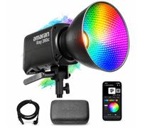Amaran Ray 360c Lumière Vidéo LED RGB 360W COB Studio Support Bowens IP54 | 17130 Lux, Contrôle DMX, App/NFC, CCT 1800-20000K, OmniColor, Réflecteur inclus, pour studio, extérieur, tournage