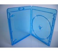 Amaray Boitiers Blu-ray, Slim 11 mm, Machine-pack-quality, Transparent, Bleu, 50 pièces