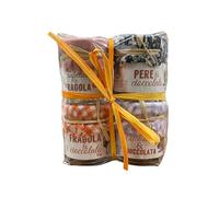 Amarcord La Romagna Ensemble de confitures fraises, fraises et chocolat, poires et chocolat, abricot et chocolat 43 gr x 4
