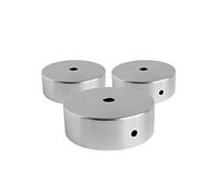 AMARCORDS - 3 Auvents de plafond en métal, cache fil pour lustre couleur ARGENT, boîtier de lampe complet avec accessoires serre-câbles, vis et support de plafond. Diamètre 77mm hauteur 26mm