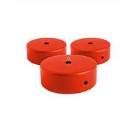 AMARCORDS - 3 Auvents de plafond en métal, cache fil pour lustre couleur CORAIL, boîtier de lampe complet avec accessoires serre-câbles, vis et support de plafond. Diamètre 77mm hauteur 26mm