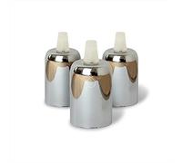 AMARCORDS - 3 Douilles de lampe E27 vintage retro edison métal pour suspension. Finition de style industriel CHROMÉ