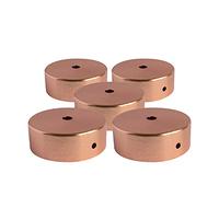 AMARCORDS - 5 Auvents de plafond en métal, cache fil pour lustre couleur CUIVRE, boîtier de lampe complet avec accessoires serre-câbles, vis et support de plafond. Diamètre 77mm hauteur 26mm