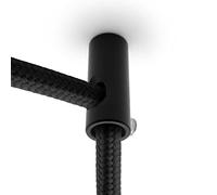 Amarcords - 5 Décentrateurs verticaux et serre-câbles à presse-étoupe en aluminium avec réglage de câble visible Pour lampes à descente verticale et suspensions. Couleur NOIR