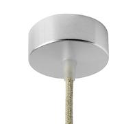 AMARCORDS - Auvent de plafond en métal, cache fil pour lustre couleur ARGENT, boîtier de lampe complet avec accessoires serre-câbles, vis et support de plafond. Diamètre 77mm hauteur 26mm