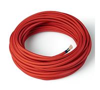 Amarcords - Câble électrique textile couleur CORAIL, rond, soie, 5 mètres, avec mise à la terre 3x0,75 - Fil vintage en tissu coloré, pour lampes, lustres, appliques et abat-jours.