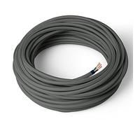Amarcords - Câble électrique textile couleur GRIS, rond, soie, 3 mètres, avec mise à la terre 3x0,75 - Fil vintage en tissu coloré, pour lampes, lustres, appliques et abat-jours.