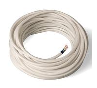 Amarcords - Câble électrique textile couleur IVOIRE, rond, soie, 1 mètre, avec mise à la terre 3x0,75 - Fil vintage en tissu coloré, pour lampes, lustres, appliques et abat-jours.