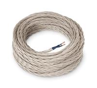 Amarcords - Câble électrique textile couleur IVOIRE, torsadé, soie, 10 mètres, à 2 brins 2x0,75 - Fil vintage en tissu coloré, pour lampes, lustres, appliques et abat-jours.
