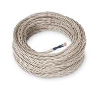 Amarcords - Câble électrique textile couleur IVOIRE, torsadé, soie, 3 mètres, avec mise à la terre 3x0,75 - Fil vintage en tissu coloré, pour lampes, lustres, appliques et abat-jours.