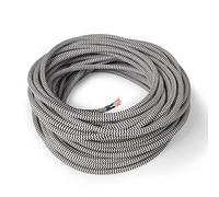Amarcords - Câble électrique textile couleur NOIR ET BLANC ZIG ZAG, rond, soie, 3 mètres, avec mise à la terre 3x0,75 - Fil vintage en tissu coloré, pour lampes, lustres, appliques et abat-jours.
