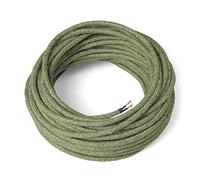 Amarcords - Câble électrique textile couleur ORIGAN, rond, chanvre, 10 mètres, à 2 brins 2x0,75 - Fil vintage en tissu coloré, pour lampes, lustres, appliques et abat-jours.