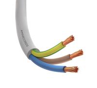 Amarcords - Câble électrique tripolaire section 3x1mm, couleur: BLANC. Câble d'alimentation rond type H05VV-F, 30 mètres