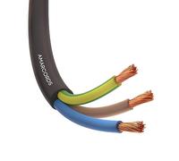 Amarcords - Câble électrique tripolaire section 3x1mm, couleur: NOIR. Câble d'alimentation rond type H05VV-F, 30 mètres