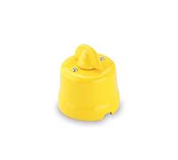 Amarcords - Interrupteur rotatif en porcelaine. Déviateur vintage en céramique avec manivelle pour la commutation du courant, de couleur JAUNE