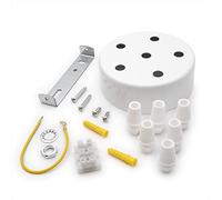 AMARCORDS - Kit Auvent de plafond en métal, 6 trous couleur BLANC avec accessoires serre-câbles, vis et support de plafond. Diamètre 100mm hauteur 35mm