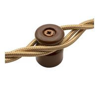 Amarcords - Tourillon de câble avec des vis et des chevilles. 5 isolateurs en porcelaine couleur cru MARRON pour l'installation de câbles de tresse de paroi.
